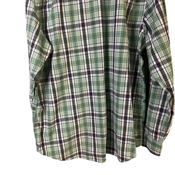 The classic fit old navy xl men’s long sleeve green and blue plaid button down - Picture 7 of 8